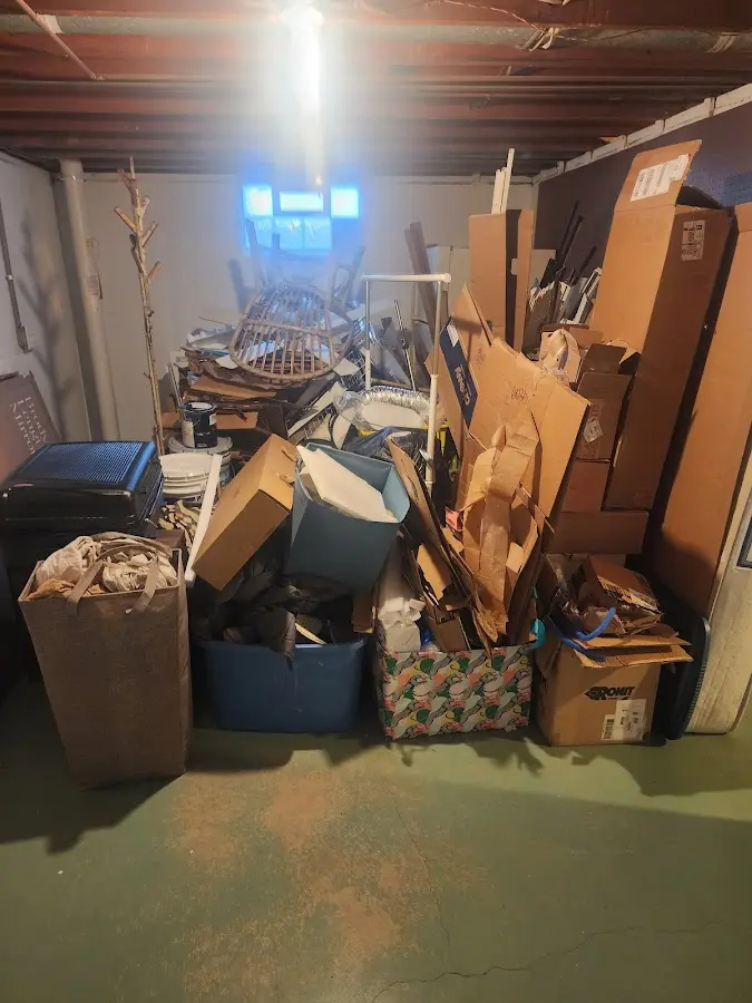 Roll-off dumpster container at job site for 20 Yard Dumpster Rental in Fairview